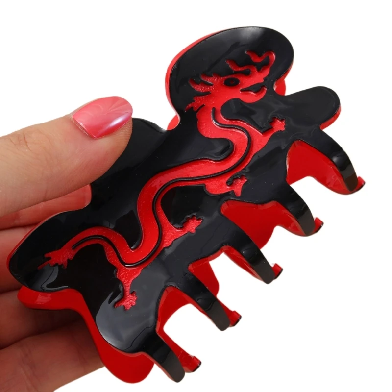 New Year Dragon Woman Teens Ponytail Hair Claw Delicate Hair Clip Anti Slip Taking Photo Hair Accessories