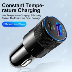 USB Quick Car Charger 12W 3.1A Type C PD Fast Charging Phone Car Adapter for iphone 13 12 11 Pro Max Honor M4J1