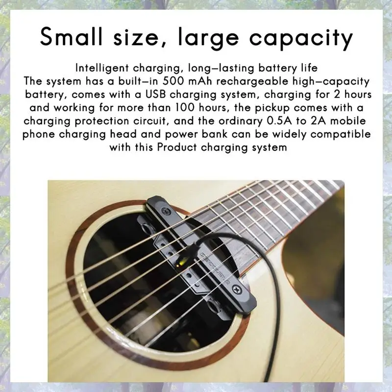 2X DOUBLE X0 Gitarren-Tonabnehmer, Vorverstärker, Schallloch-Tonabnehmer mit Lautstärke- und Klangregelung für Akustikgitarren-Musikinstrumente, 5