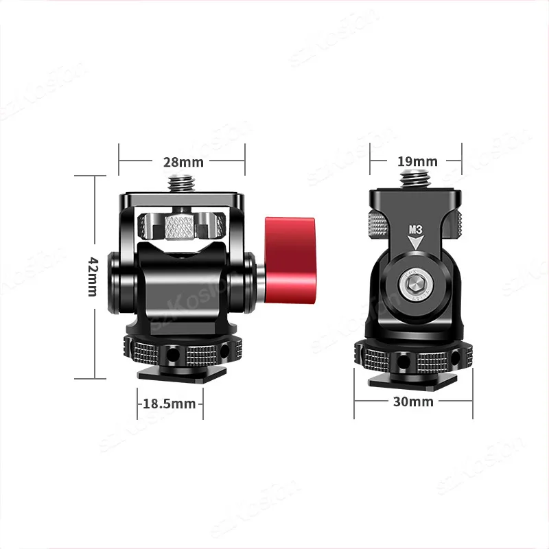 Suporte para monitor de câmera DSLR de liberação rápida com sapata fria ajustável parafuso de 1/4 "para luz de flash de monitor