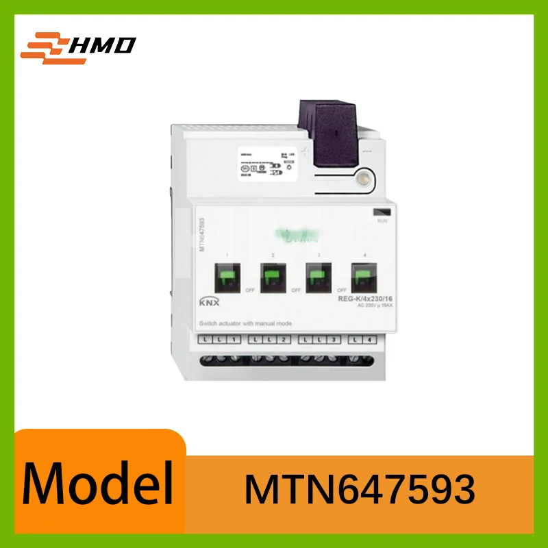 

MTN647593 KNX Привод-выключатель 4-канальный 16А 230В для DIN-рейки, светло-серый