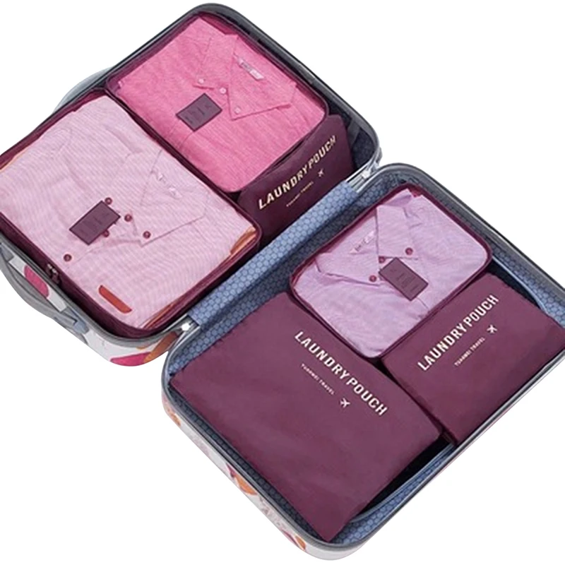 Travel storage 6-piece storage bag underwear shoes 6 storage bag Oxford waterproof cloth luggage storage