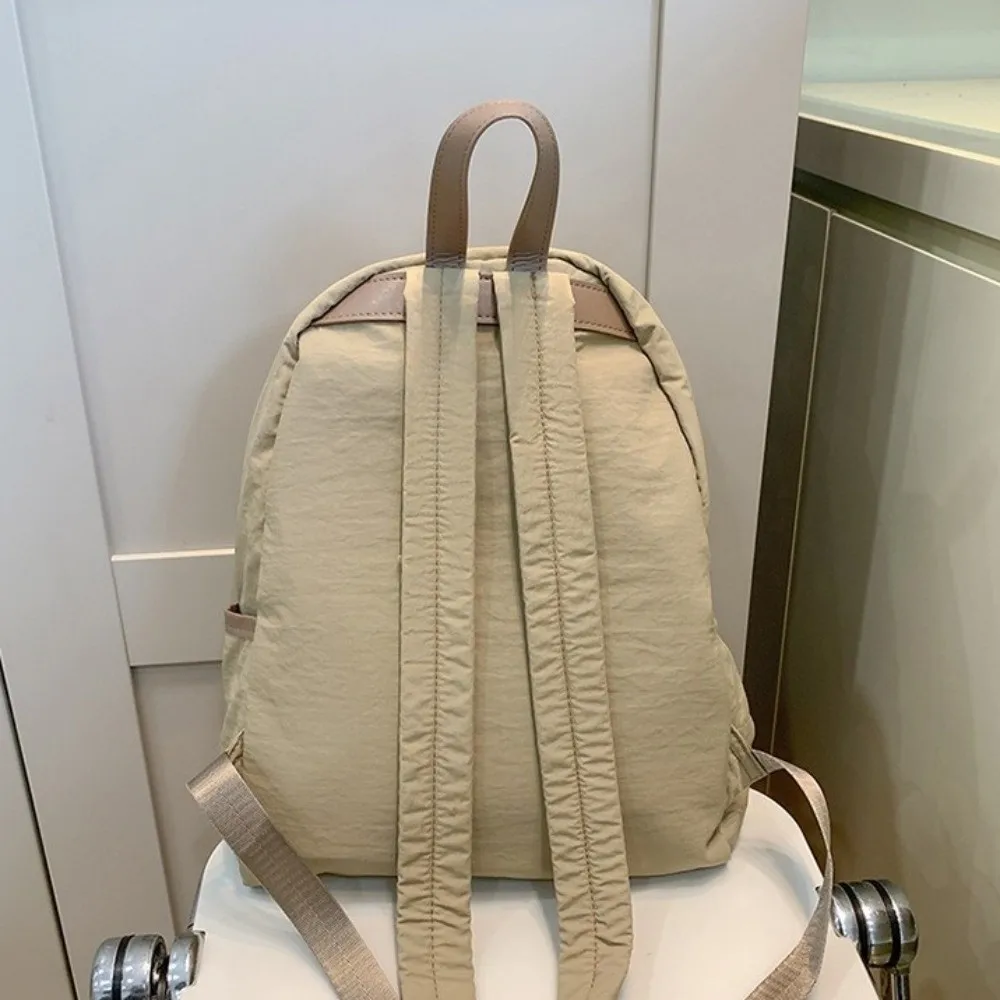 Simple Solid Color Travel Backpack Multi-pocket Versatile Nylon Backpack Korean Style Lightweight Student Schoolbag Boys