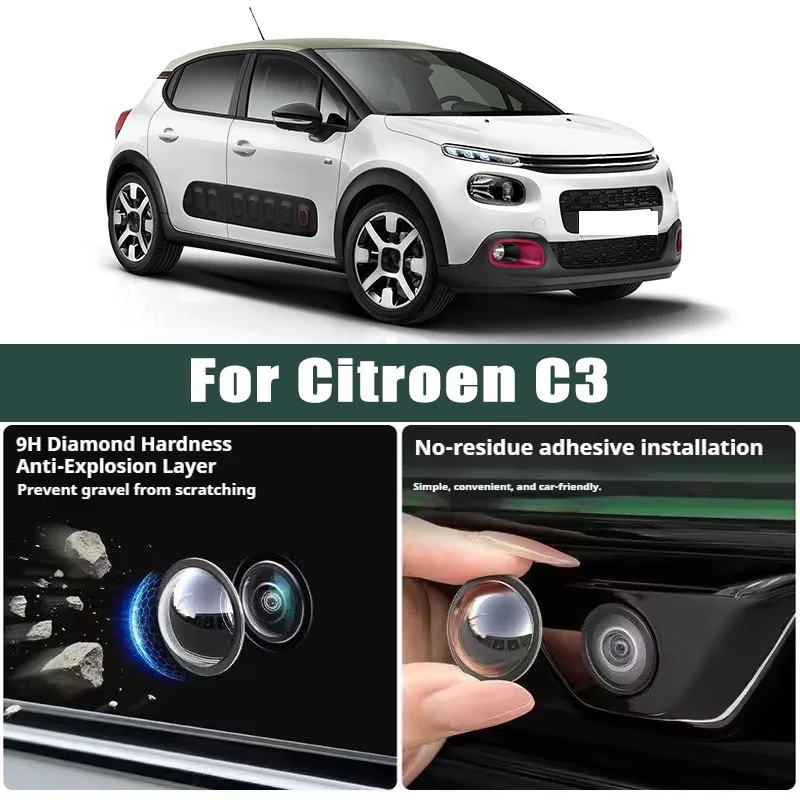 

Car Camera Lens Protector 2PCS Rear View Backup Camera Cover 360° Camera Protection Anti Scratch Waterproof For Citroen C3