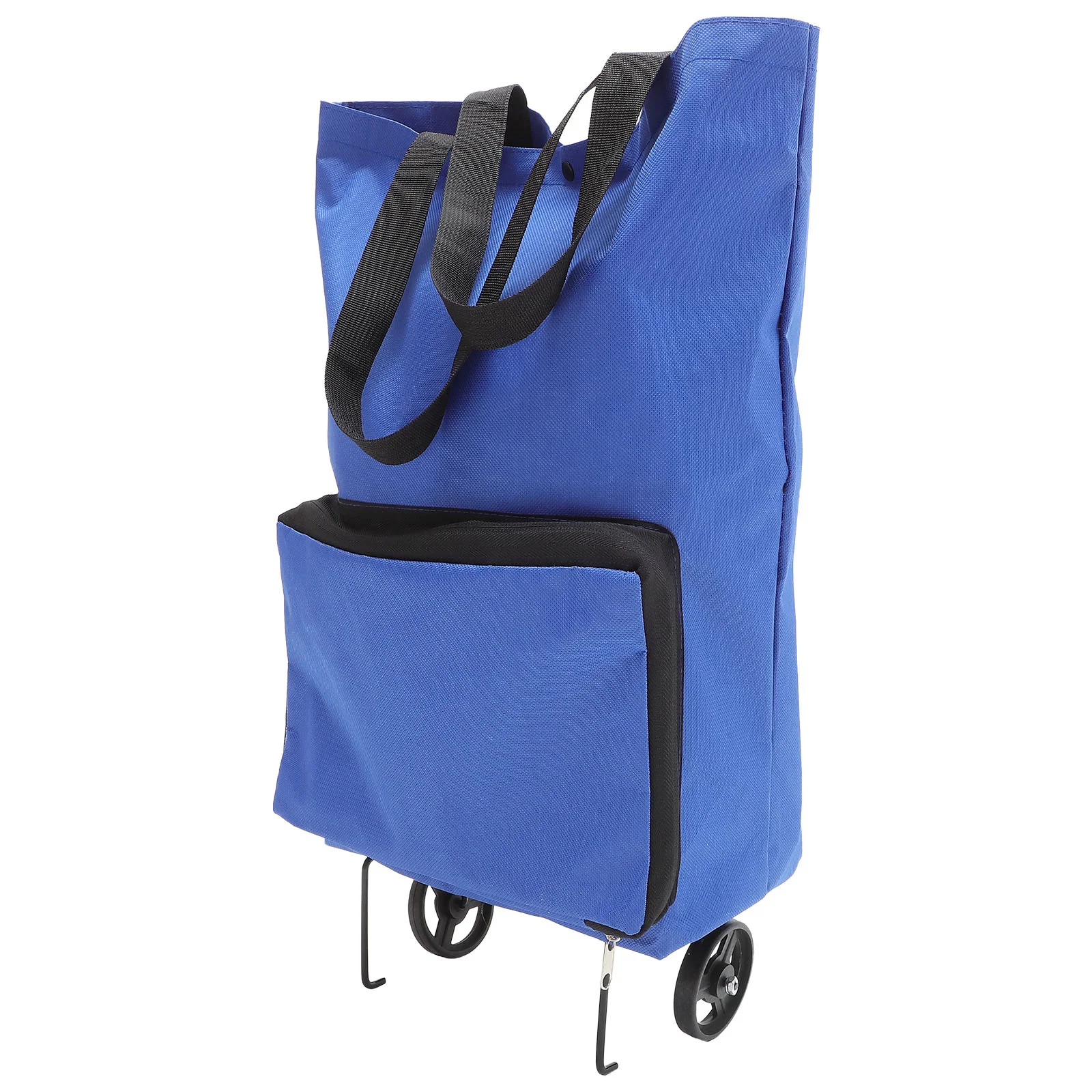 

Foldable Grocery Cart Tug Bag Wagons Carts Collapsible Trolley Wheel Blue Elderly