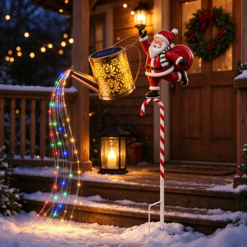 Solar Powered Christmas Solar Light Weather Resistant LED Light Santa Claus Light Waterproof Decorative Design