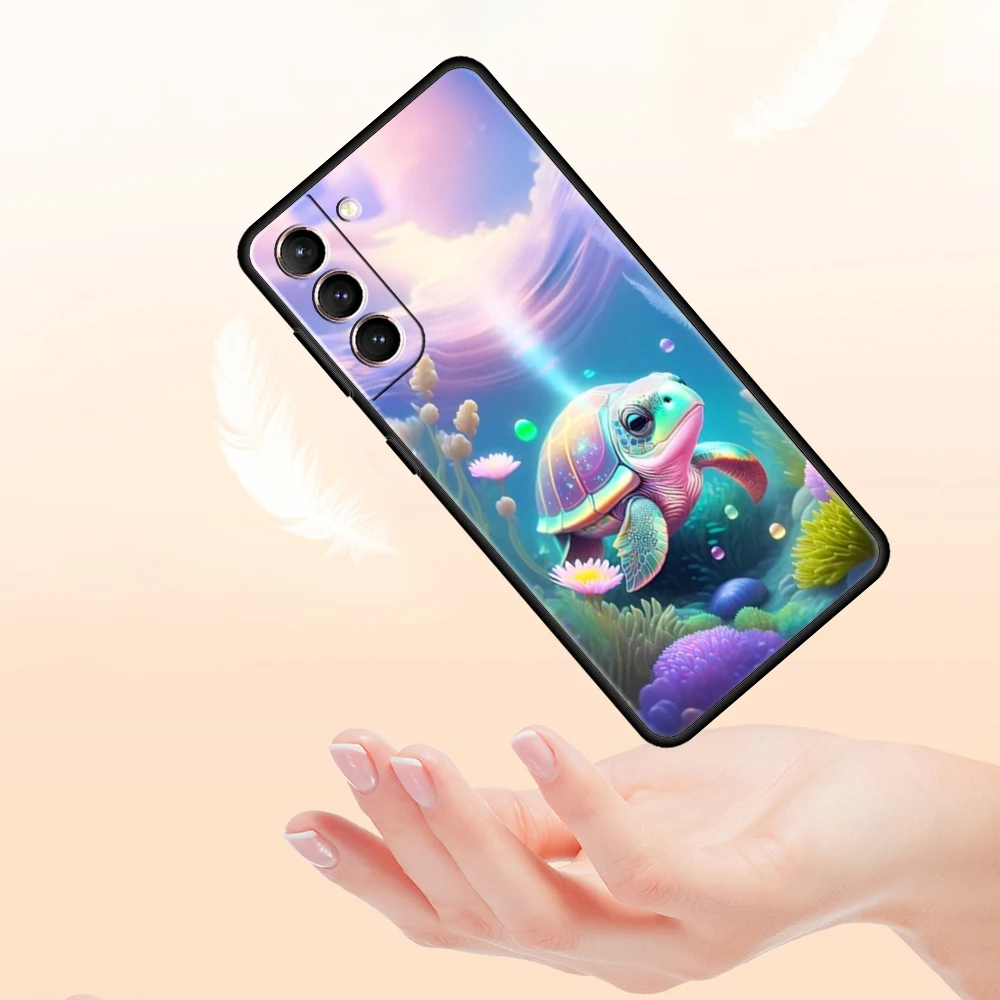 

Phone Case Cover for Samsung Galaxy S25 S24 S23 S22 S20 S21 FE Ultra S10 S10E S9 Plus 5G Soft TPU Shell Ocean Animal Tortoise