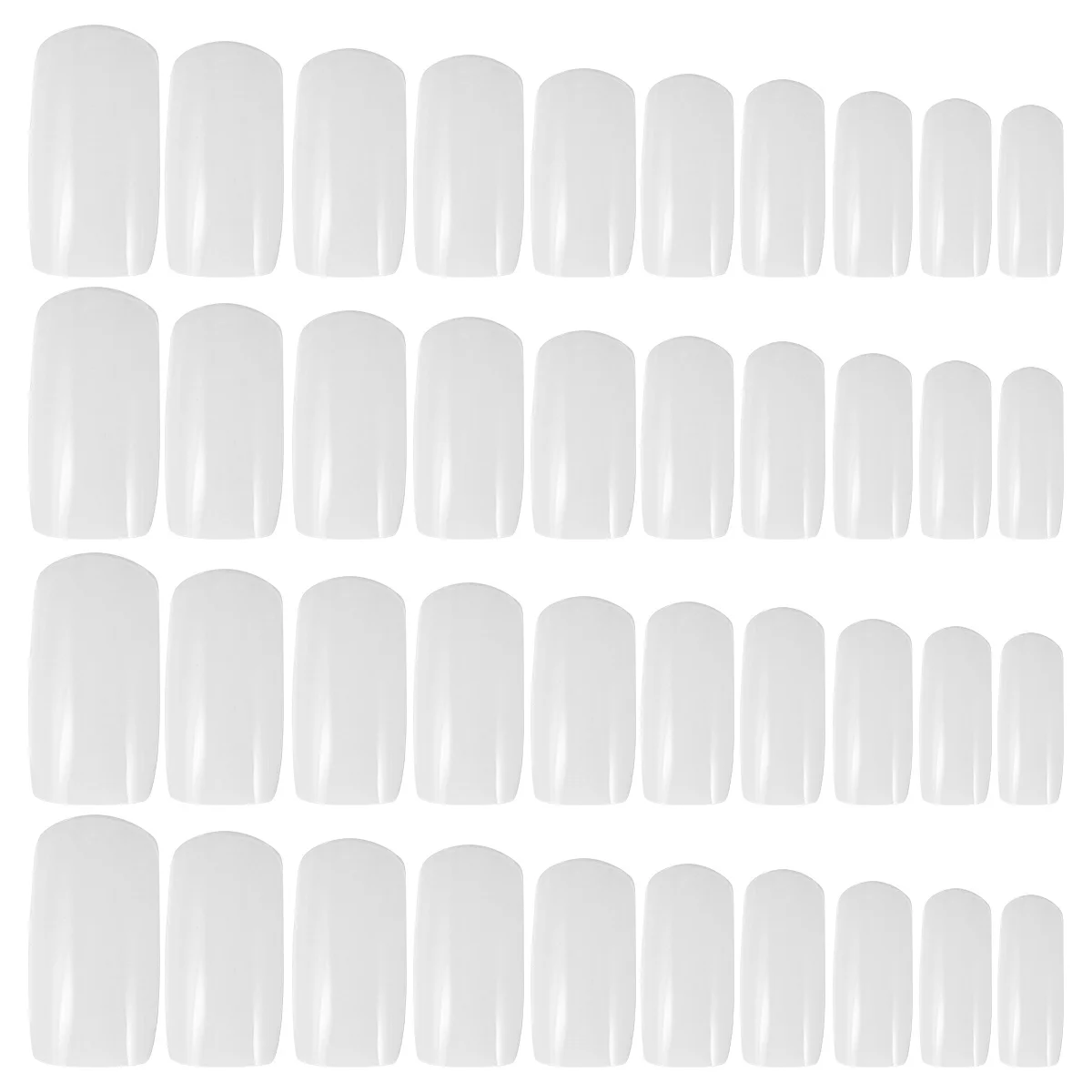 Faux ongles à couverture complète sans dommage, pointe française transparente, finition naturelle, facile à appliquer, Kit de fournitures de manucure, 600 pièces