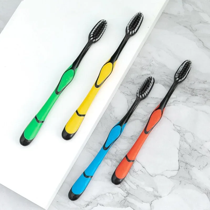 

Персональная экологическая зубная щетка для здоровья полости рта — низкоуглеродистая, средняя мягкая щетина, деревянная ручка, 1 шт. бамбуковый уголь