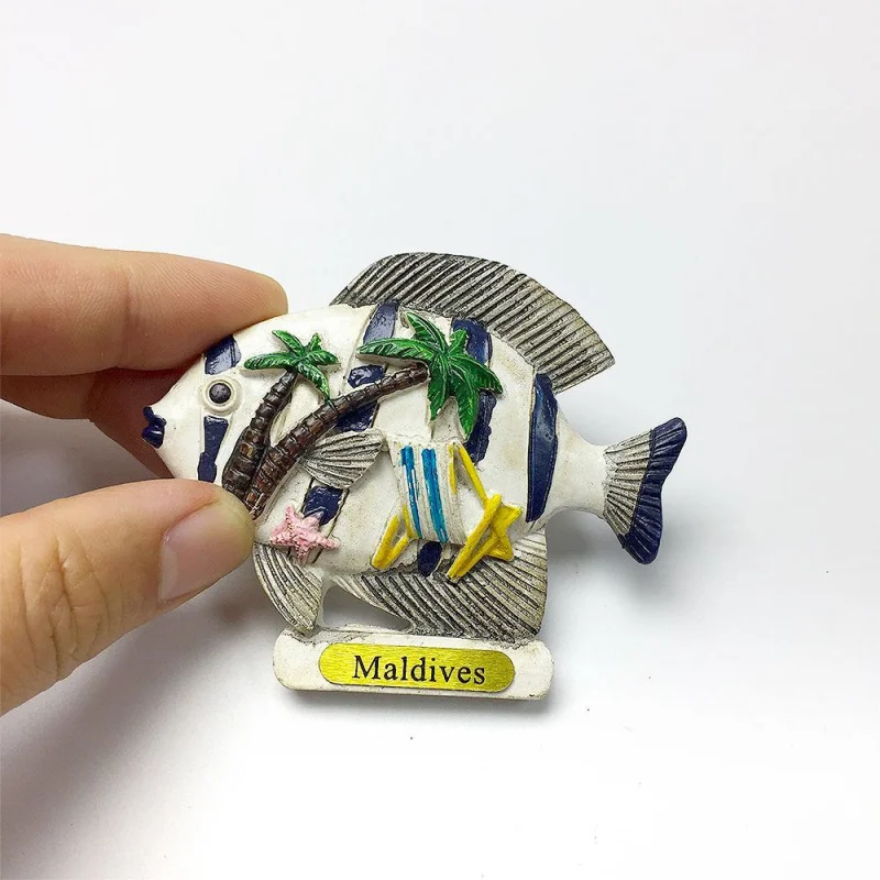 Maldives Tropical Seaside 3D Resin Fridge Magnets Cute Small Decorative Home Aimants Frigo