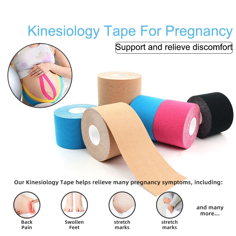 6 Rolls Kinesiology Athletic Tapes Breathable Cotton Sports Muscle Waterproof Relief Pain Stickers Bandage Support for Knee