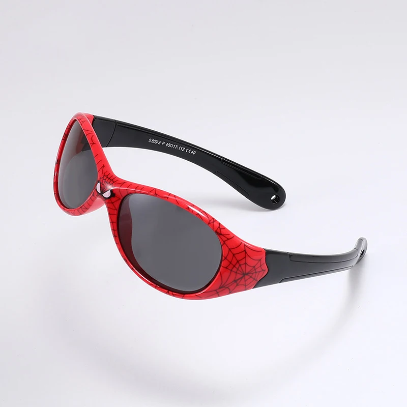 

2025 Fashion Children's Sports Sunglasses, Children's Silicone Polarized Outdoor Cycling Cartoon Sunglasses, Spider Man