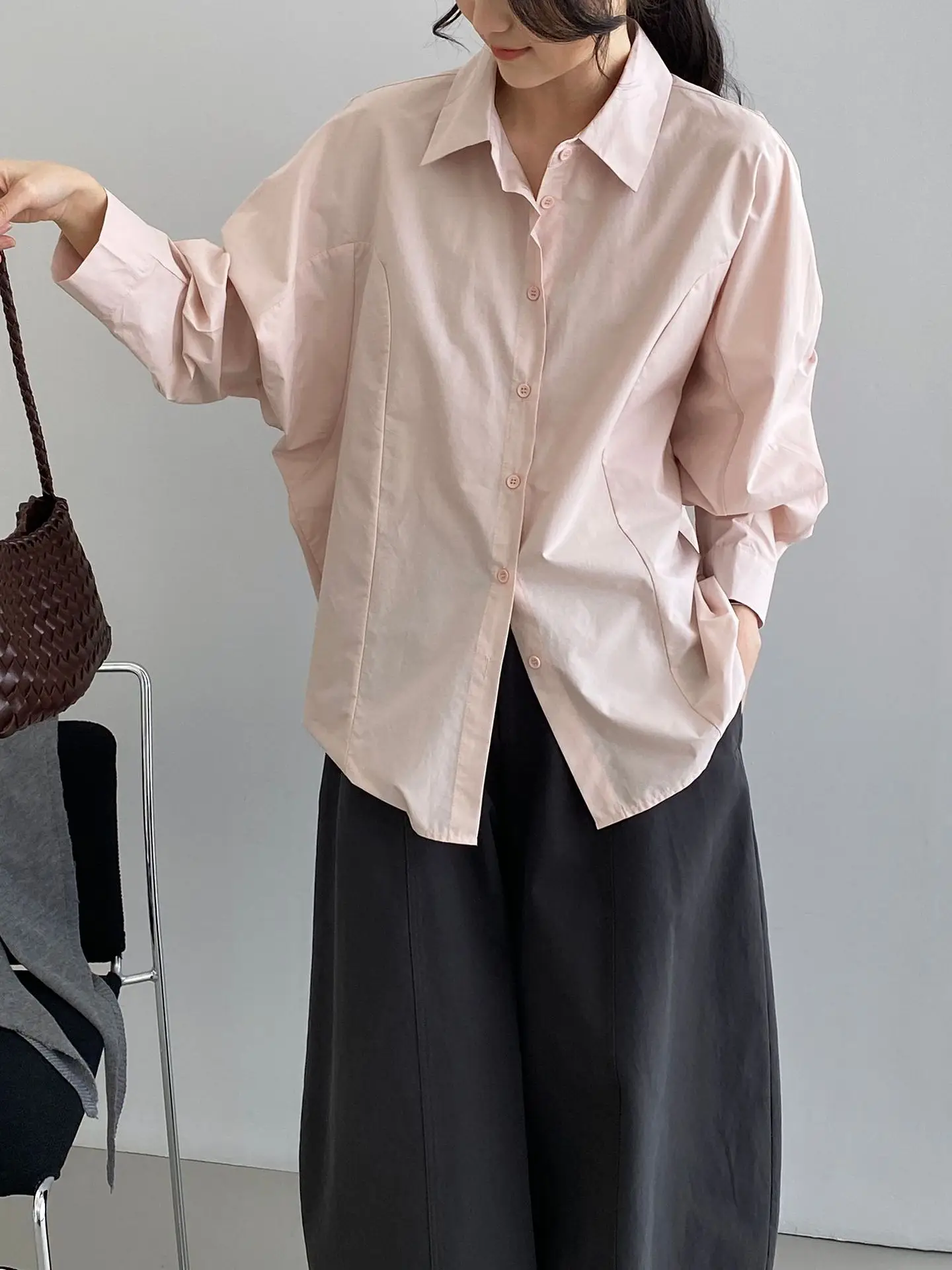Women Autumn Pink Blouses Casual Turn Down Collar Fashion Womens Blue Tops And Blouses Fashion Shirts Blusas Roupa Feminina view 5