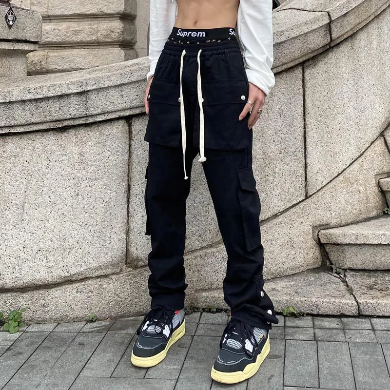 แฟชั่นผู้ชายเก๋ Cargo กางเกง Streetwear Joggers High Street Techwear ชาย Casual กางเกงญี่ปุ่น Hip Hop Punk Harem กางเกง