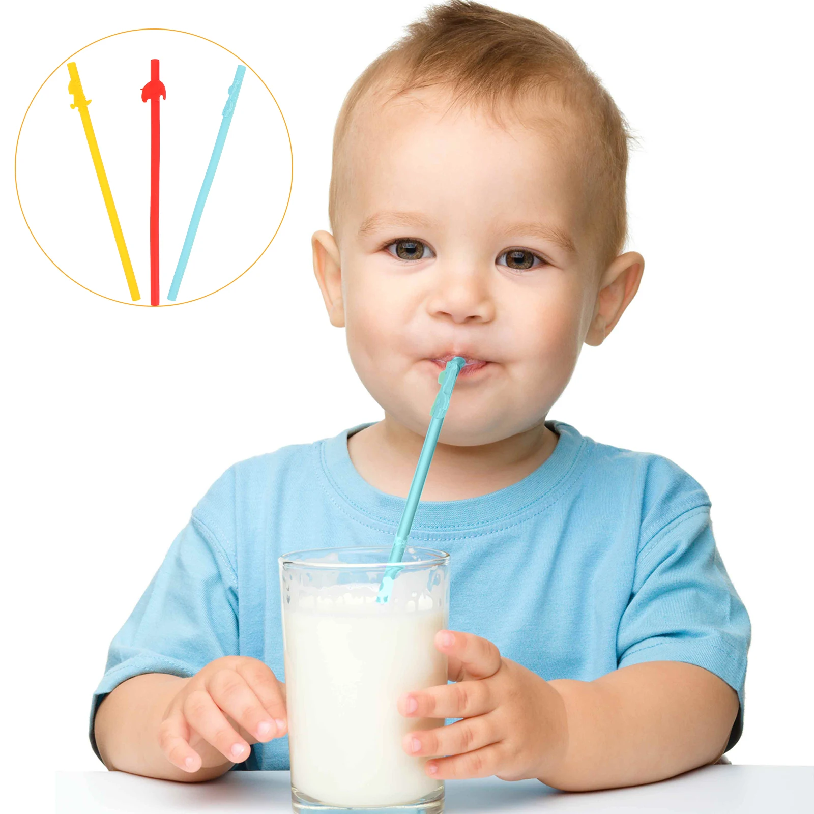 

3 Pcs 's Silicone Straw Adorable Juice Straws Cartoon Drink Lovely Coffee Practical Banquet