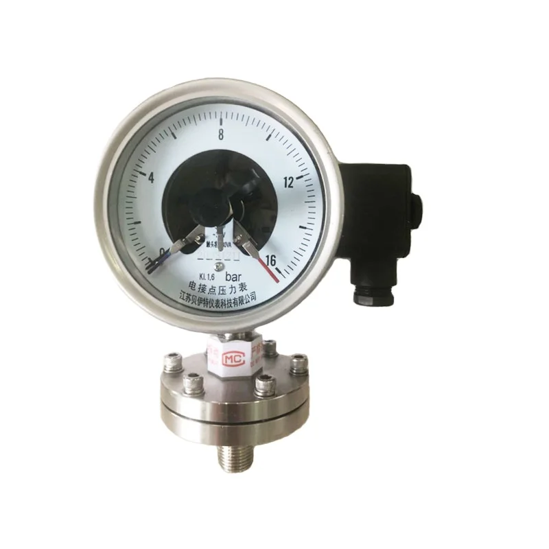 Beco Electrical contact pressure gauge waaree/ baumer bottom connection 100mm Electric contact pressure gauge