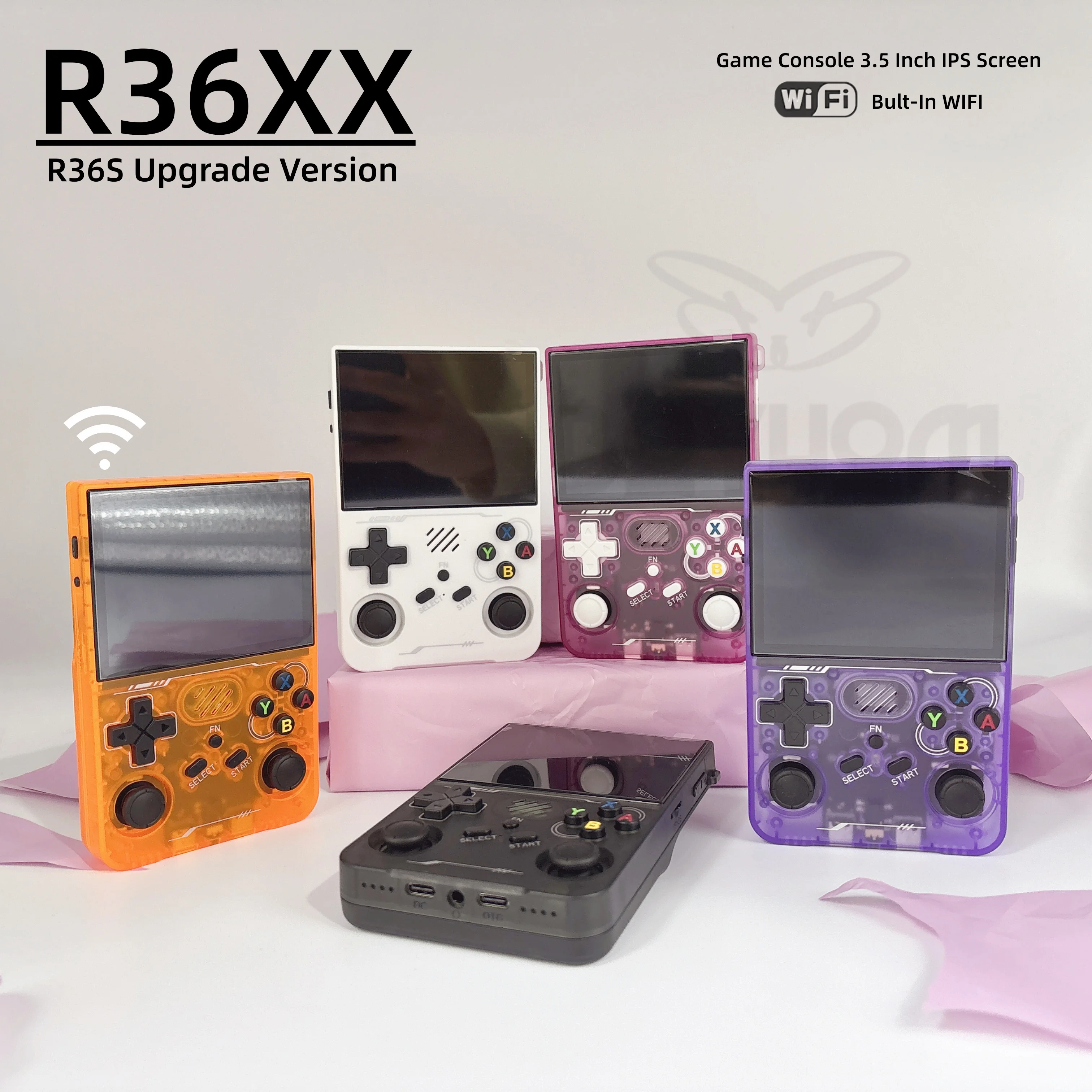 

Игровая консоль 2026 с Wi-Fi R36XX, портативная, с 3,5-дюймовым экраном, 15000+ встроенными играми, отличный подарок