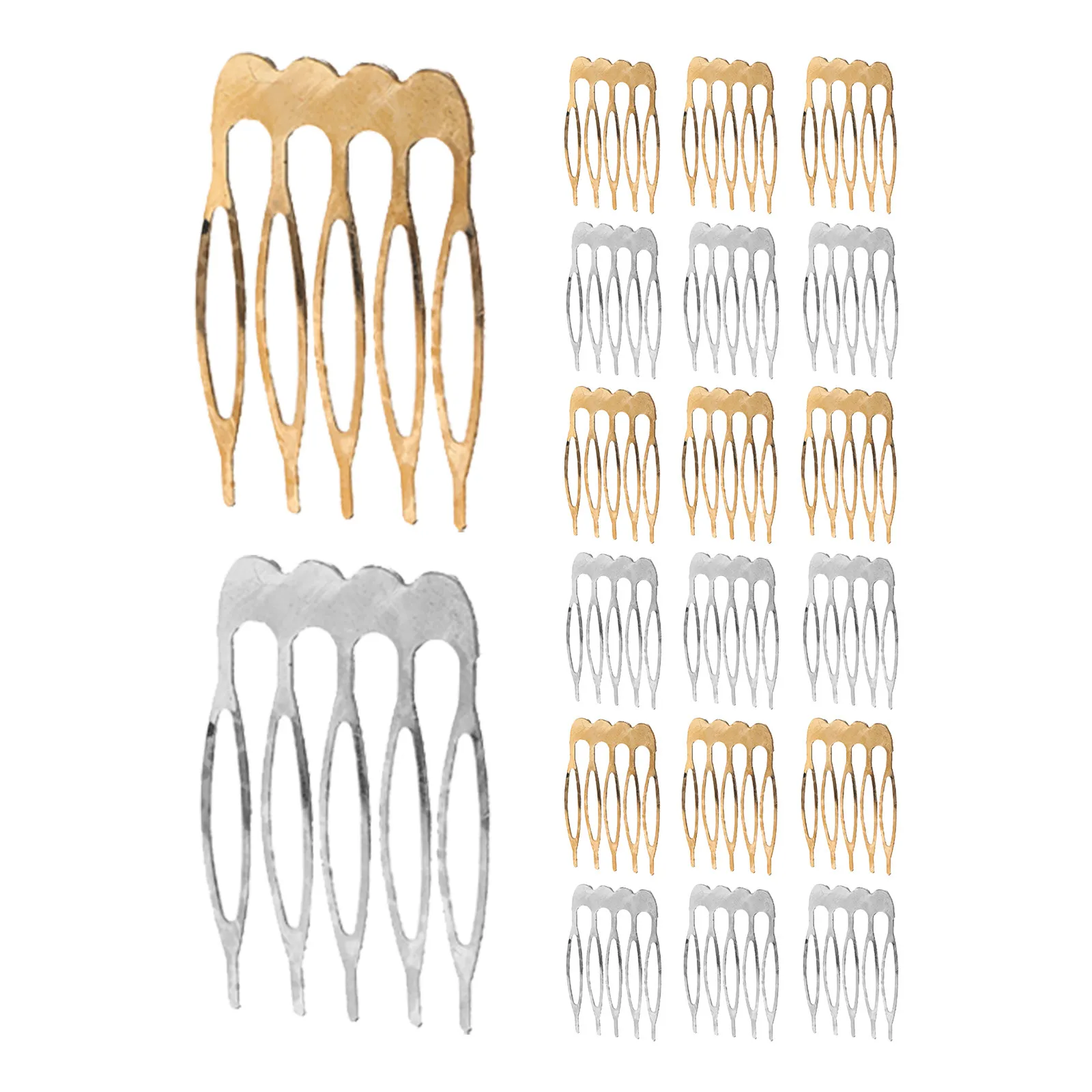 24 Pcs Hair Accessories and Comb 5 Teeth Side Combs DIY Hairpiece Metal Clips Slide Evening Crafting Bridal Party Prong