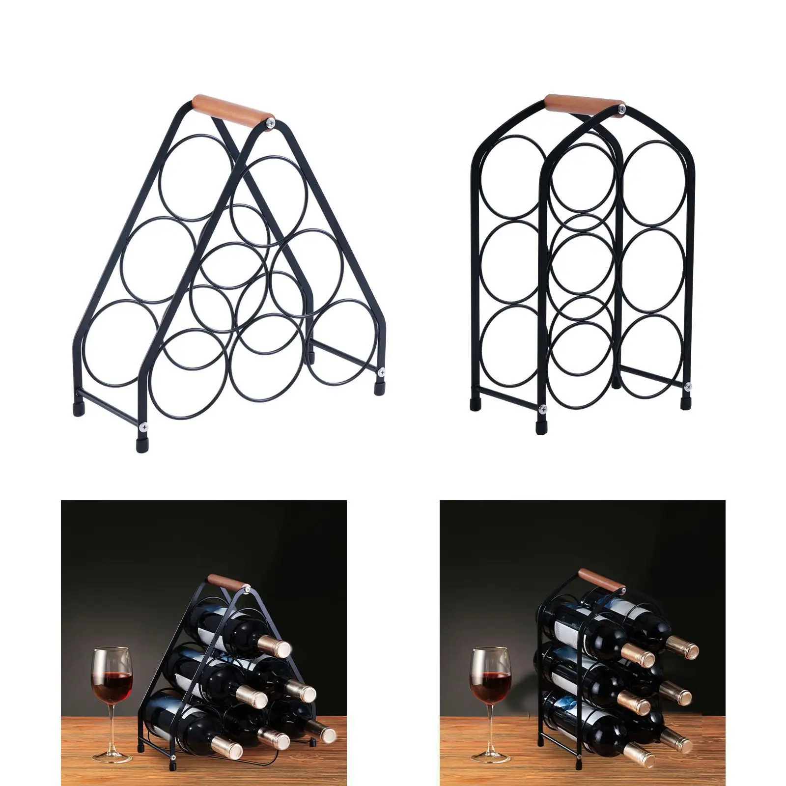 Wine Rack Wine Carrier Decorative Sturdy Drink Carrier,Wine Bottle Holder,Wine Shelf,for Hotel Hallway Restaurant Dining Room image 2