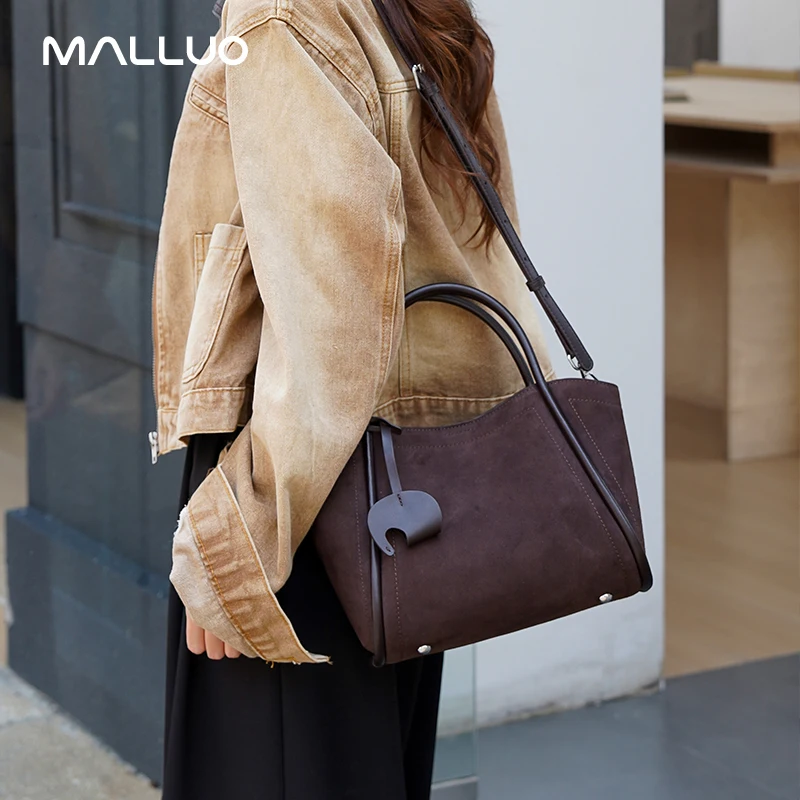 

Женские замшевые роскошные сумки на плечо из коровьей кожи, женские прочные сумки через плечо из матовой воловьей кожи, женские модные трендовые сумки для поездок на работу