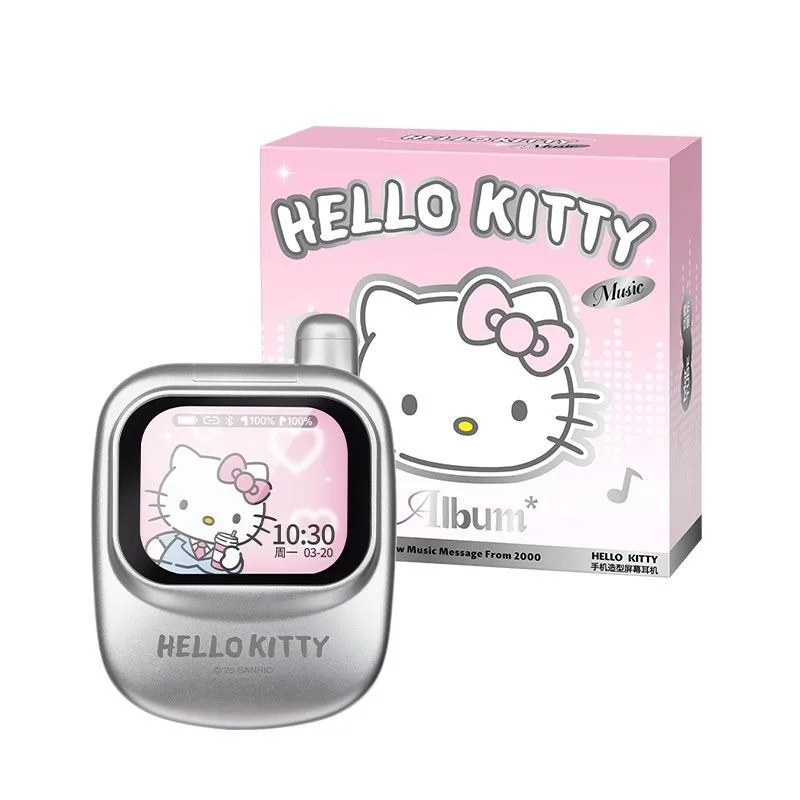 Kawaii Sanrio HelloKitty Cute Cartoon Smart Display Wireless Buds Creative Birthday Gift Set Anime Portable Holiday Toys view 6