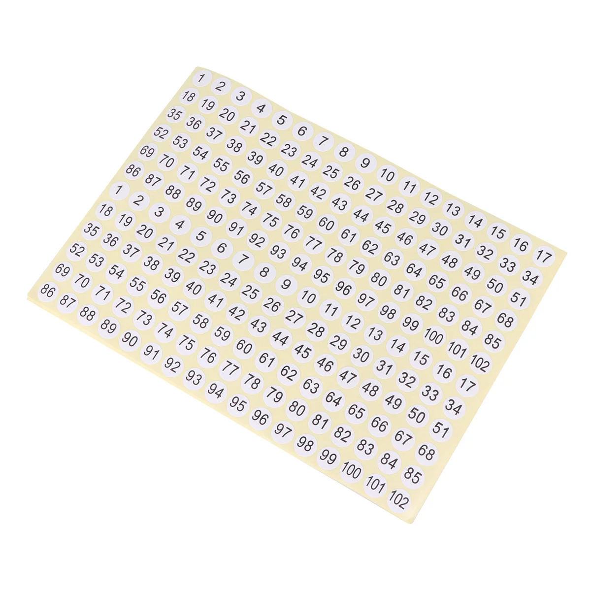 3060Pcs Clothes Size Labels 1-102 Numbered Round Stickers Self-Stick for Organizing Boxes Files Computers DIY Card Crafting
