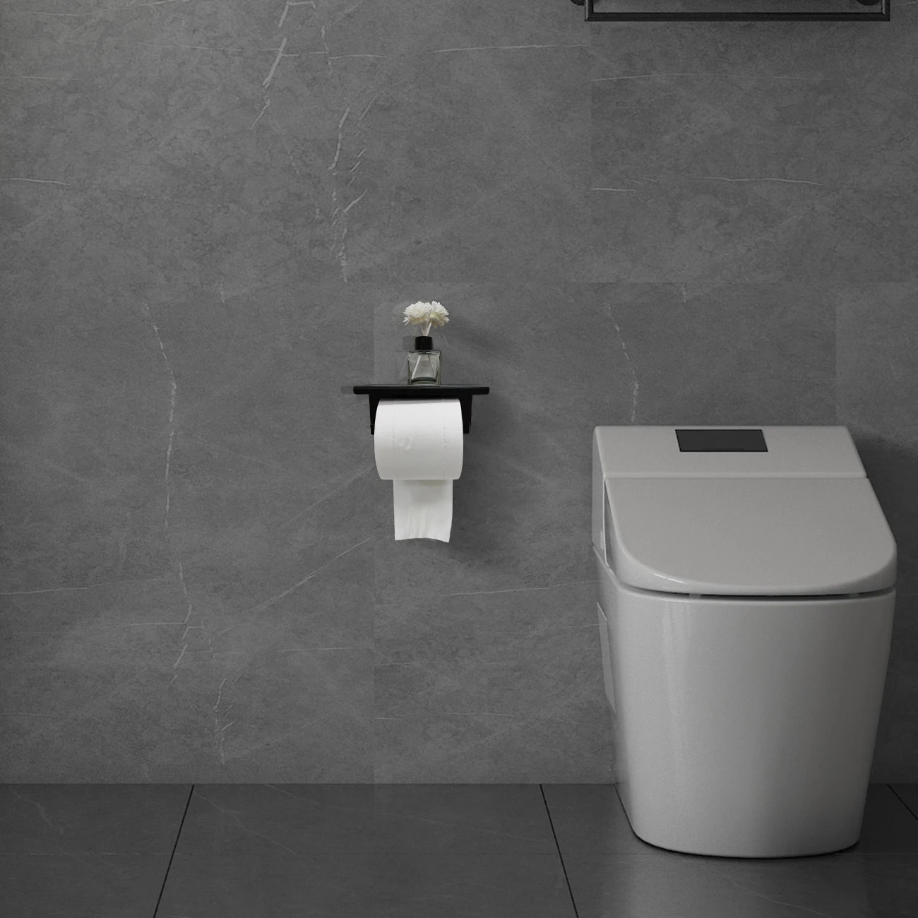 

1pcs Wall mounted toilet paper holder, stainless steel tissue storage rack, bathroom toilet roll paper holder