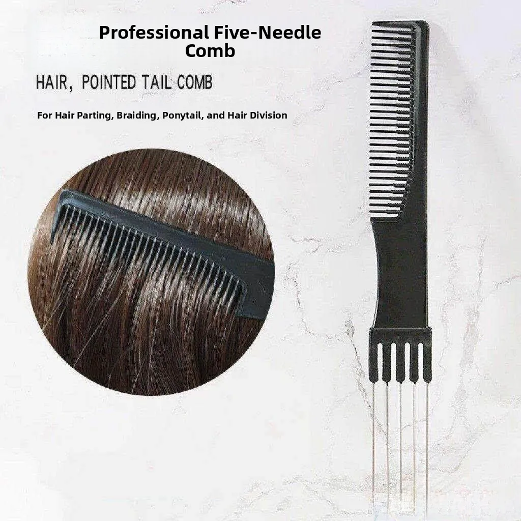 

Five-Prong Comb Professional Hair Styling Tool Sharp Tail Texture Brush Hairdressing Split End Mitigator Travel Beauty Care