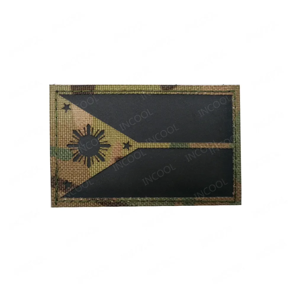 Philippines Flag Embroidered Patches Infrared IR Reflective Patch PVC Rubber Philippine Flags Patch For Clothing Backpack