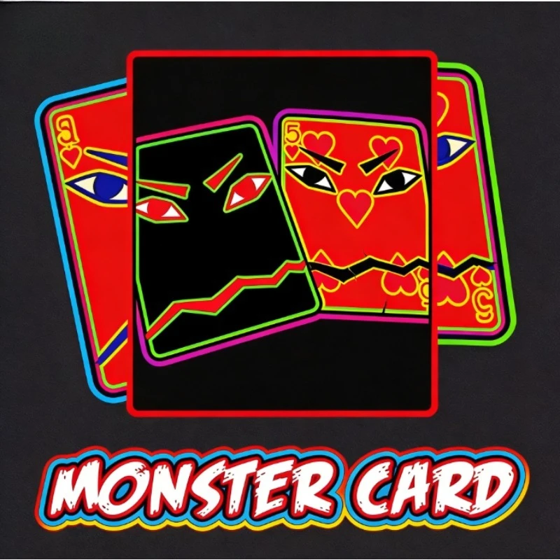 Truque de mágica de cartão monstro – truque de ilusão de cartão close-up, acessório de adereço de mágico com tutorial