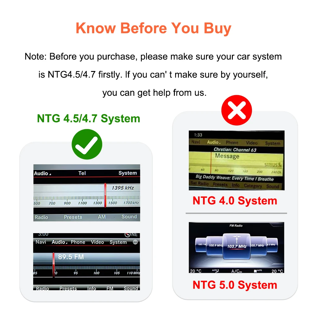 Bonroad Wireless Carplay Android Auto OEM Bildschirm-Upgrade-Schnittstelle für Mercedes Benz GLK X204 C-Klasse W204 NTG 4.5 System Airplay Autolink Modul