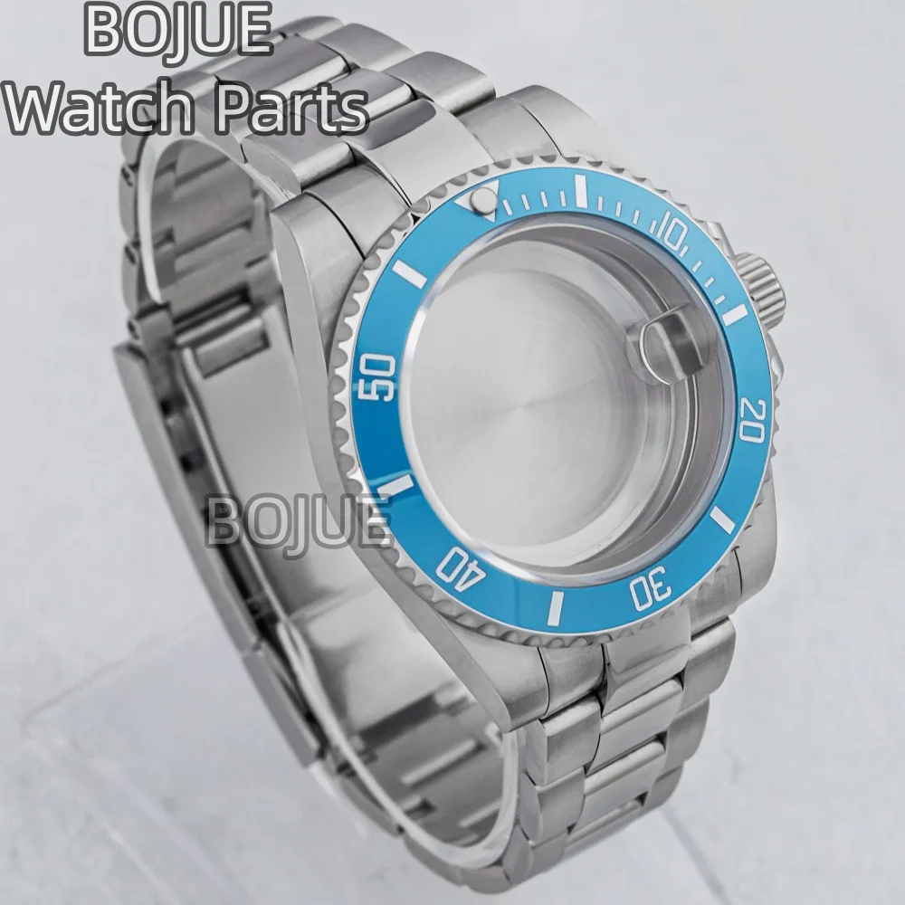 ل الغواصة 40 مللي متر NH35 ساعة حافظة الجليد الأزرق الحافة حاوية من الفولاذ المقاوم للصدأ صالح NH34 NH35 NH36 ETA2824 ساعة يد تعمل بالحركة اكسسوارات #1