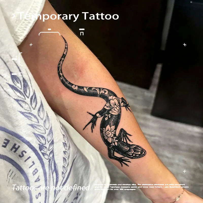 Temporary Tattoos Black Stippling Floral Herbal Juice Tattoo Sticker Fake Novelty in Toys for the Best Adolescents Tatoo