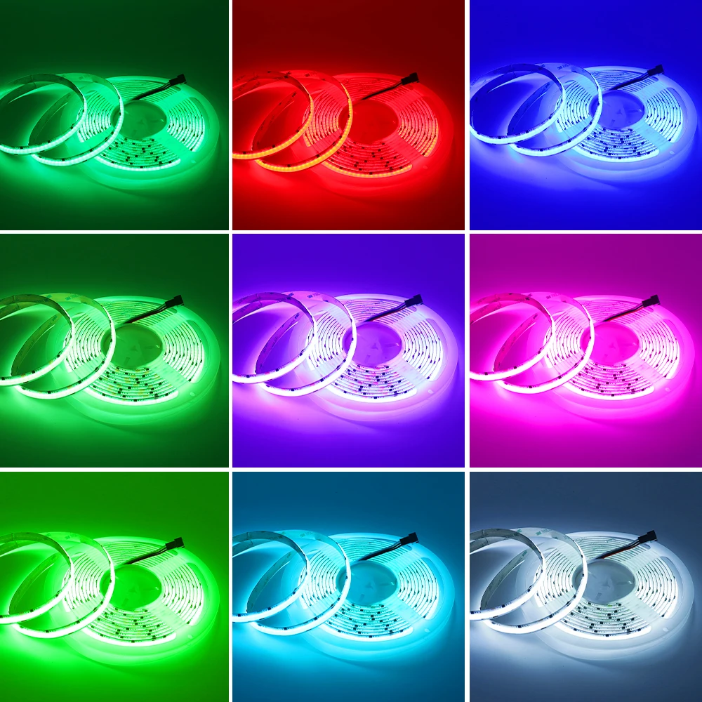 12V 24V RGB-IC Addressable COB LED Strip Light WS2811 Dream Color RGB LED Strip 10mm 12mm Width LED Tape for Home Decor Lighting