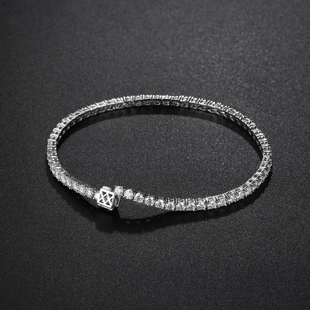 BXINY 3mm Moissanite Adjustable Tennis Bracelets S925 Silver for Women Men Hiphop Hand Chains Fine Jewelry Gifts GRA Certificate