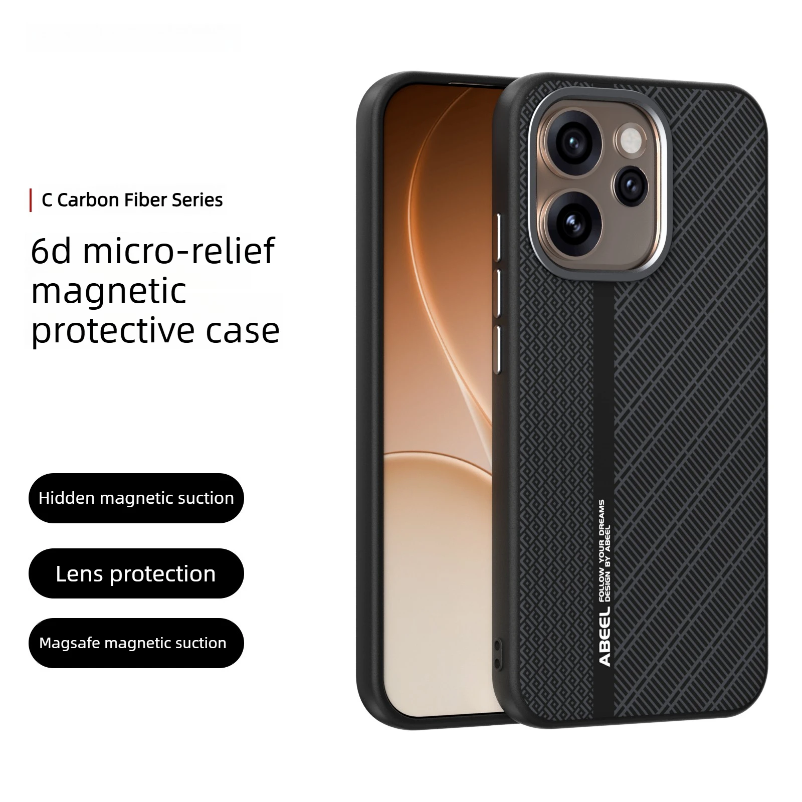 

Магнитный чехол для телефона с кевларом для Magsafe для OPPOReno15Pro Reno15 Reno14 13 FindX9 Pro X8Ultra, чехол для беспроводной зарядки из углеродного волокна