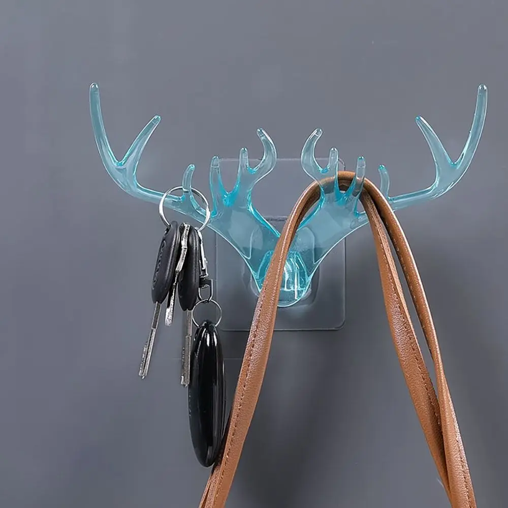 Wall Hanger Wall Hanging Hook New Self Adhesive Punch-free Clothes Hook Multi-purpose PC Deer Head Hook Bathroom