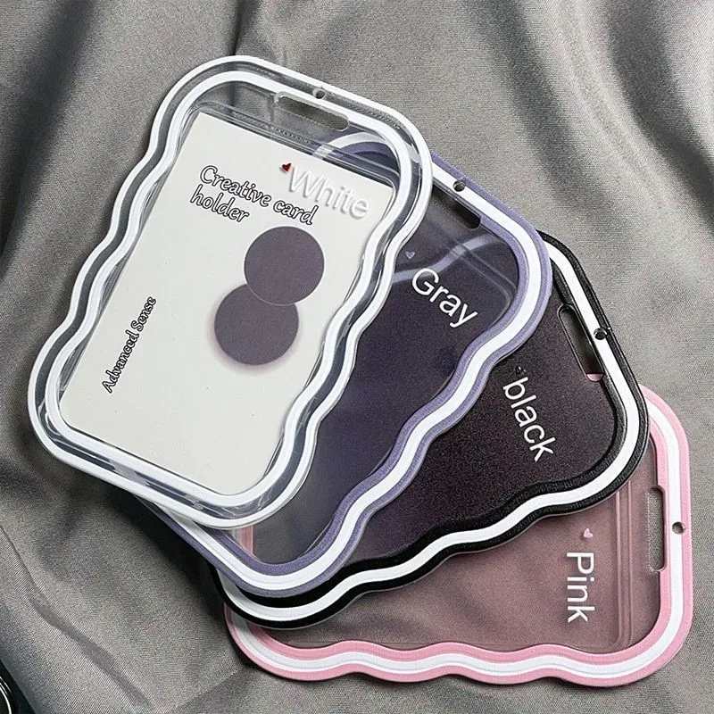 Cute Transparent Card Covers Student Campus Access Card Holder Fashion Keychain Badge Holder ID Credit Card Holder Double Side