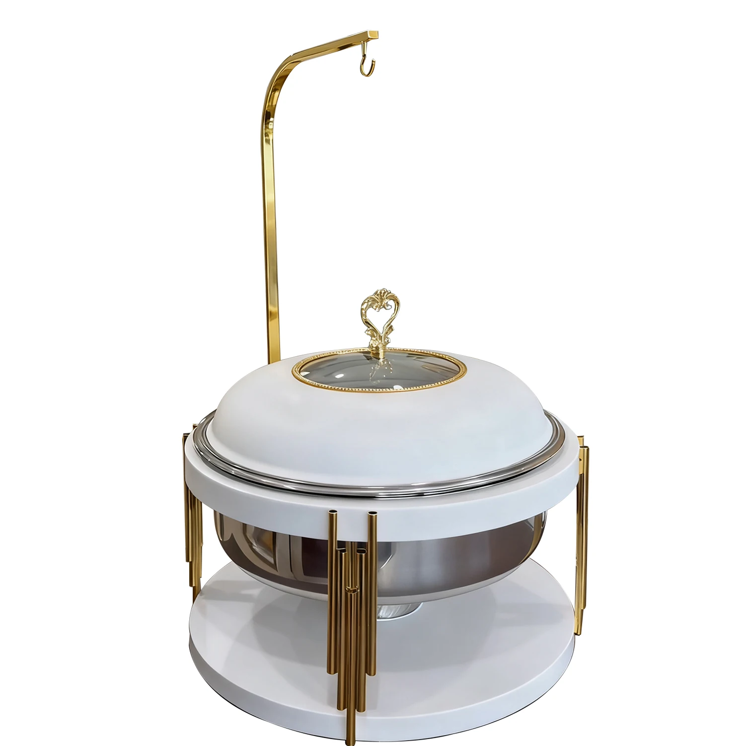 New White and Gold Chafing Dish Buffet Set 8.0L Black Chafing Dish for Catering