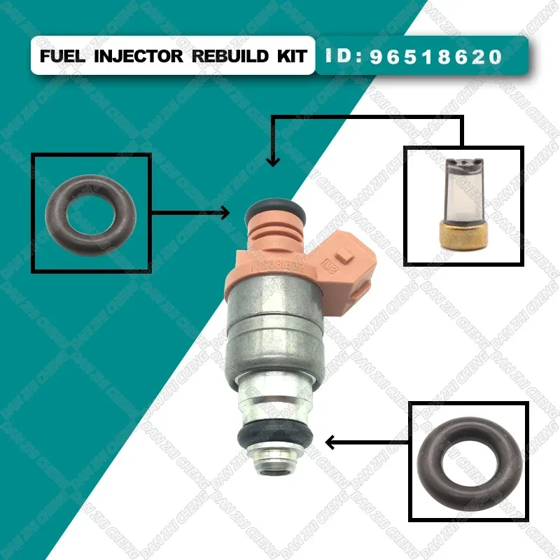 

Fuel Injector Service Repair Kit Filters Orings Seals Grommets for INJ577 For Chevrolet Matiz Spark 2004-2006 96518620