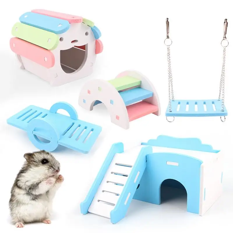 

Hamster Ladder And Platform 5pcs Set Of Hamster Playful Activity Set Hamster Cage Supplies For Chinchillas Gerbils Mice Flying