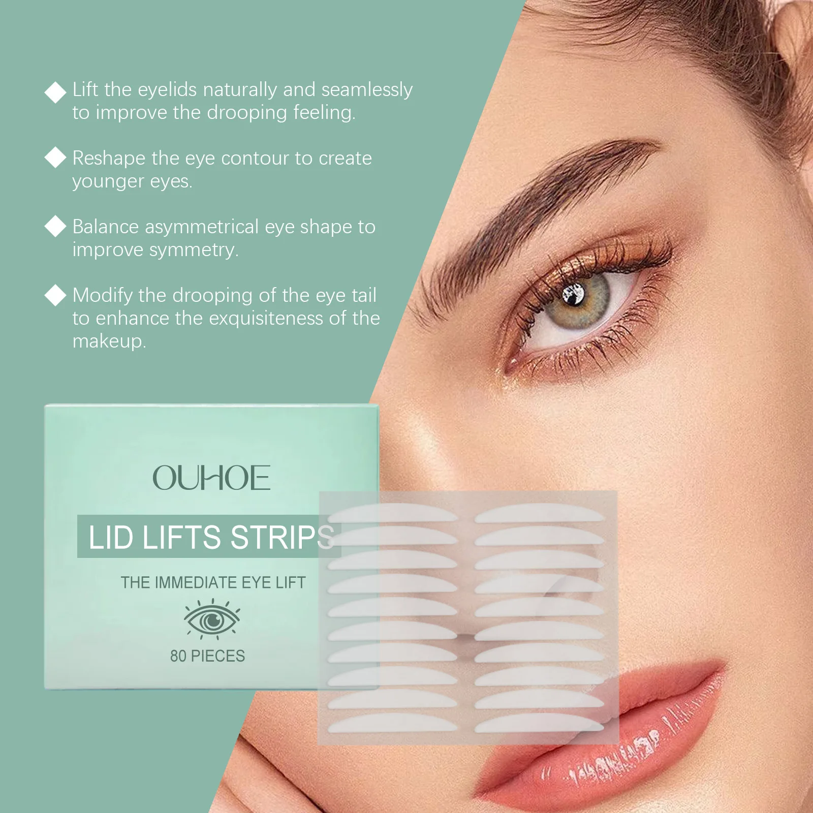 Eyelid Lift Strips Clear Shaping Big Eyes Lasting ที่มองไม่เห็น Natural Self-Adhesive Double Fold เทปตาสติกเกอร์แต่งหน้าเครื่องมือ