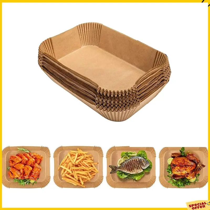 A24P 에어 프라이어 라이너 닌자 듀얼 용 일회용 종이, 200 Pcs 에어 프라이어 라이너 직사각형, 에어 프라이어 액세서리