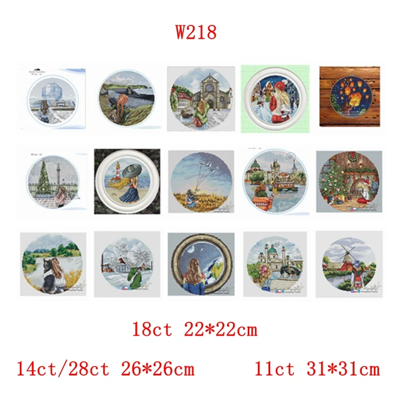 Cross-stitch Kit Back Girl Series 28ct 18ct 14ct 11ct can be Customized Printed Cloth Manual Material Bag