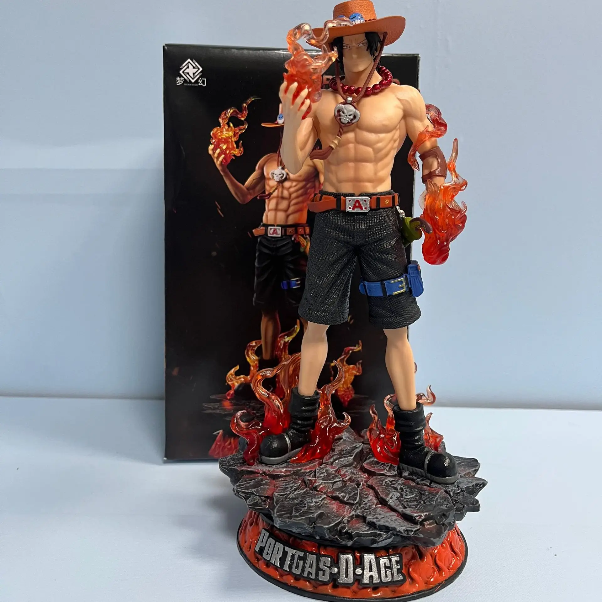 25cm New One Piece Gk Fantasy Third Anniversary Ace Super Huge Collect Figures Trendy Statue Anime Decoration Christmas Gift