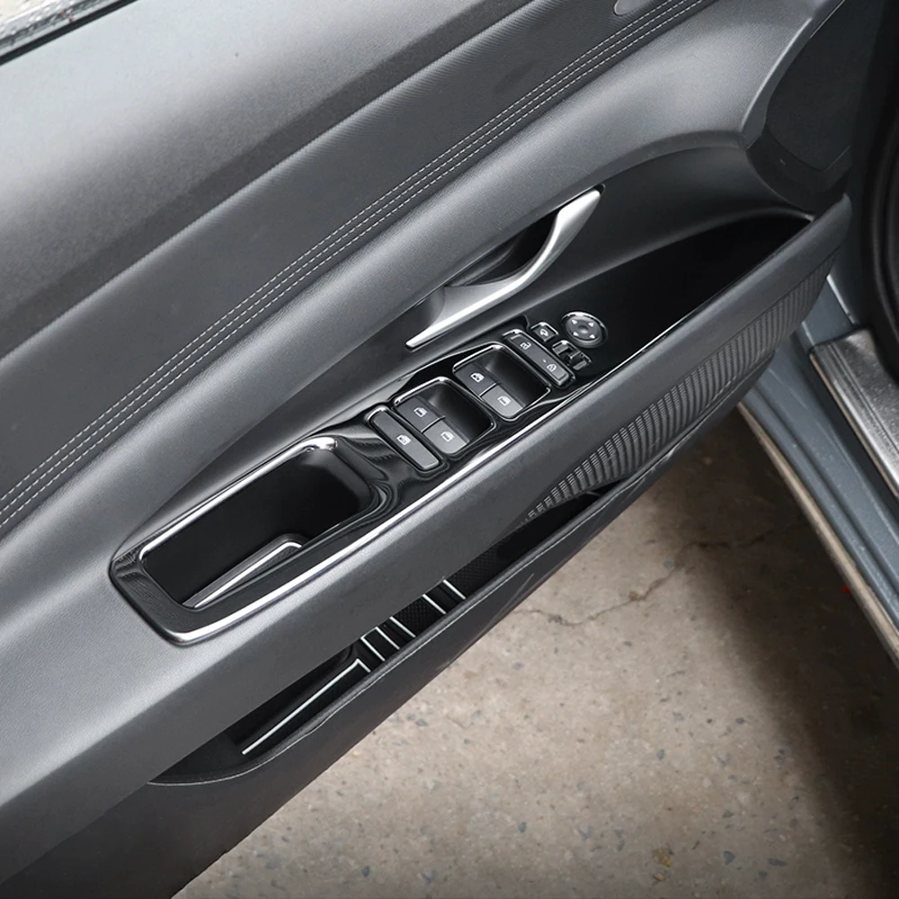 

For Hyundai Elantra 2021 2022 2023 2024 2025 Car Windows Control Panel Cover Trim Accssories Styling Auto Interior Stickers 4pcs