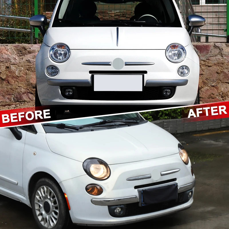 

For Fiat 500 2007-2015 Car headlight rear headlight film decorative sticker car exterior protection accessories TPU black