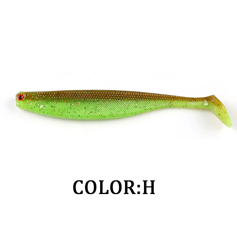 NIEUWE Supercontinent ShadTeez T-staart 50mm 70mm 100mm Snoek Zander Predator Vissen 3d ogen Zachte lokken Vissen lokt