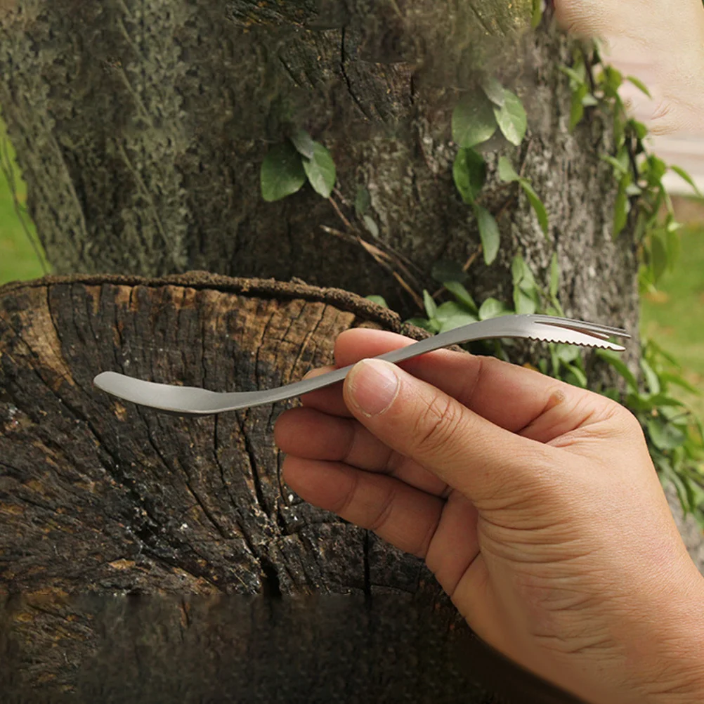 

Multifunctional 3-in-1 Titanium Spork Camping Outdoor Portable Fork Spoon Tableware Cutlery Bbq Utensil 3 in 1 Spork