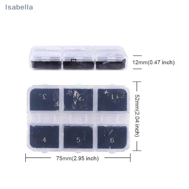 ☆ أسود على شكل قلب فراشة نجمة مسمار الفن بريق الترتر DIY مانيكير الزينة #6